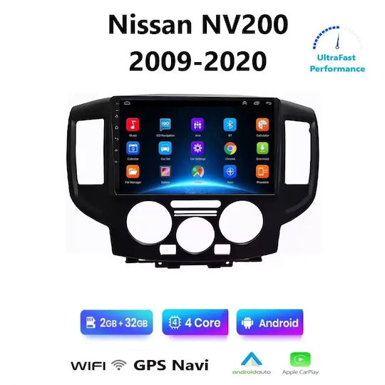 Car Audio System for Nissan NV200 2009-2020 Bluetooth USB WiFi GPS Apple CarPlay Android Auto with 9" Touch Screen