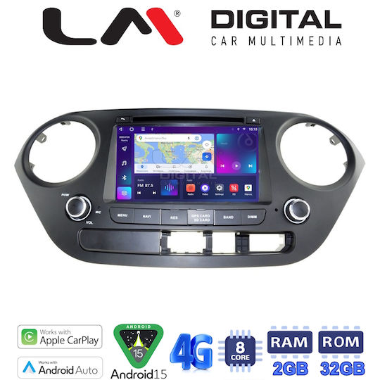 LM Digital Ηχοσύστημα Αυτοκινήτου για Hyundai i10 2014-2016 (Bluetooth/USB/AUX/WiFi/GPS/Apple-Carplay/Android-Auto)