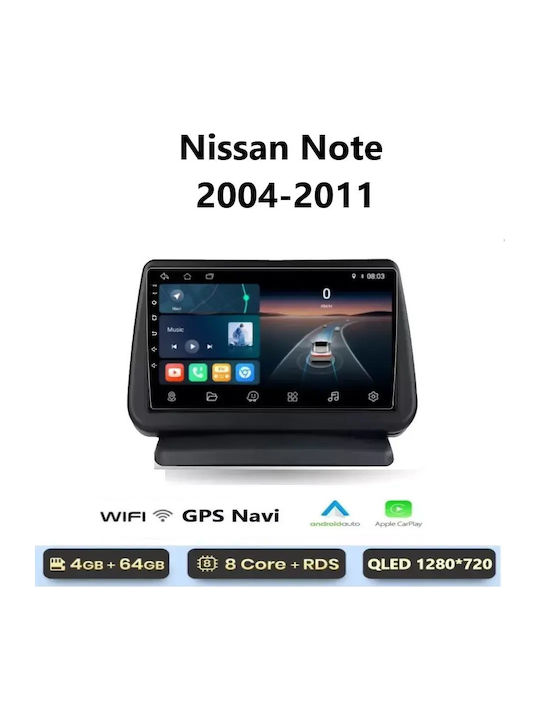 Car Audio System for Nissan Note 2004-2011 Bluetooth USB WiFi GPS Apple CarPlay Android Auto with 9" Touch Screen