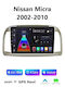 Car Audio System for Nissan Micra 2002-2010 Bluetooth USB WiFi GPS Apple CarPlay Android Auto with 9" Touch Screen