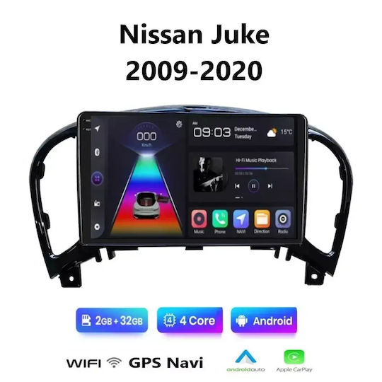 Car Audio System for Nissan Juke 2009-2020 Bluetooth USB WiFi GPS Apple CarPlay Android Auto with 9" Touch Screen