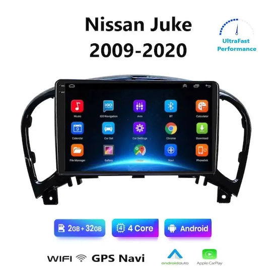 Ηχοσύστημα Αυτοκινήτου για Nissan Juke 2009-2020 (Bluetooth/USB/WiFi/GPS/Apple-Carplay/Android-Auto) με Οθόνη Αφής 9"
