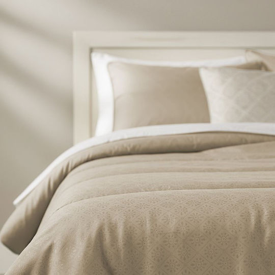 Πάπλωμα Μονό με Γέμιση Microfiber 150x210εκ. Beige 300 GSM