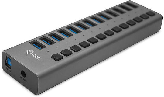i-tec USB-Hub 13 Anschlüsse USB 3.0 mit USB-A Anschluss Grau