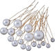 Set 7 Pearl Hairpins Bride Gold