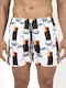 Greek Fuel Men's Swimwear Shorts White with Prints