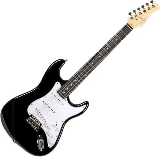 Voltera Guitars Ηλεκτρική Κιθάρα ST Style με SSS Διάταξη Μαγνητών Μαύρη