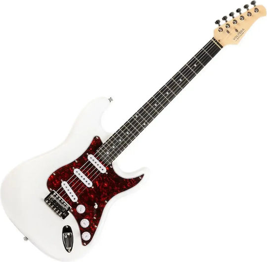Voltera Guitars Electric Guitar ST Style with SSS Pickups Arrangement White