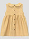 Girls Checked Yellow-White Dress
