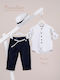 Piccolino Baptism Suit for Boys Hector Navy Blue