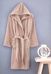 Hooded Bathrobe Beige