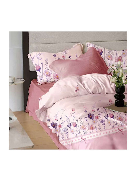 Pucioasa Set Huse Pentru Pilote 200x230cm Dublu Cu 4 Fețe De Pernă Și 1 Cearceaf Wildflowers