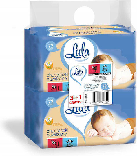 Stella Lula Șervețele Umede Bebe Fără Alcool și Parabeni 4x72buc