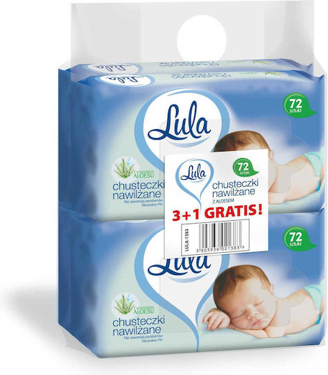 Stella Lula Baby-Feuchttücher Duftfrei & Parabene frei 4x72 Stück