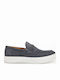 Leather Men's Moccasins in Gray Colour