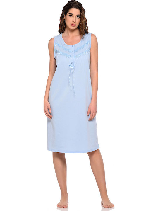 Clio Lingerie Maternity And Breastfeeding Nightgown Light Blue