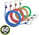 Set Elastic Straps Metal Hooks 4x60 Cm 6 Mm Luggage Fastening 6 Kg Multicolor
