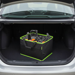 Foldable Car Trunk Organizer 2 Compartments Handle Velcro Fastening Black Foldable Car Trunk Organizer 2 Compartments Handle Velcro Fastening Black