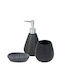 MRShome Bathroom Accessory Set Metal Gray 3 Pieces