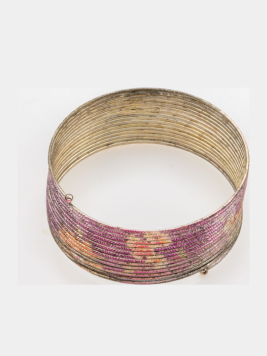 Women's Handcuff Bracelet with Flower Design 2082-Lilac