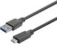 Manhattan USB 2.0 Кабел USB-C Мъжки - USB-A Мъжки Черен 3m