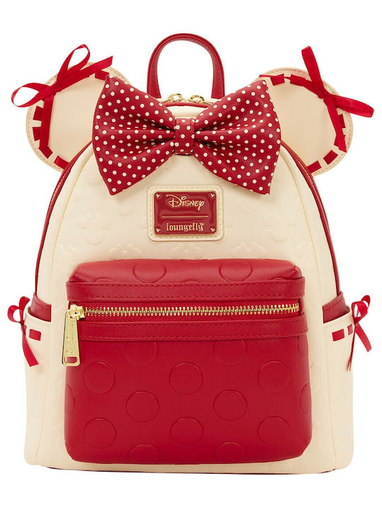 Loungefly Kids Red Backpack Bag Disney Minnie Mouse Rock Dots Mini