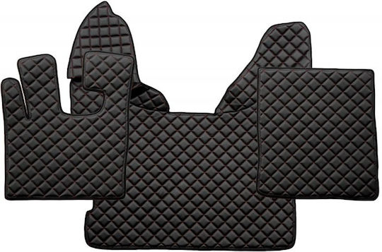 King Interior Μπροστινά Πατάκια 3τμχ για DAF XF 2007-2012 Μαύρα