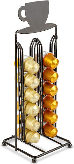 Nespresso Coffee Capsule Holder 28 Capsules Metal Matte Black Vertical Organizer Espresso Machine Nespresso Coffee Capsule Holder 28 Capsules Metal Matte Black Vertical Organizer Espresso Machine