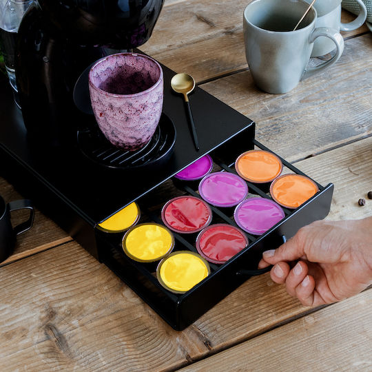 Dolce Gusto Coffee Capsule Holder 20 Capsules Metal Drawer Matte Black Organizer Espresso Machine Dolce Gusto Coffee Capsule Holder 20 Capsules Metal Drawer Matte Black Organizer Espresso Machine