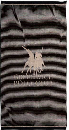 Greenwich Polo Club Beach Towel Cotton Black 90x180cm