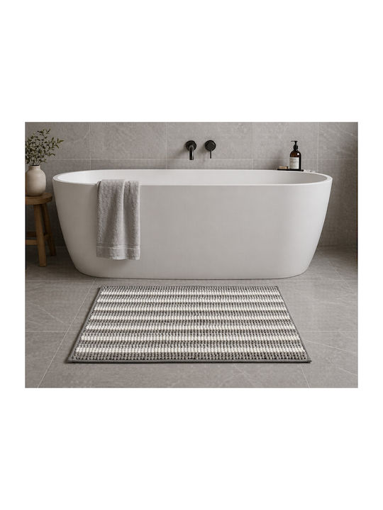 MRShome Rutschfeste Badematte DF-0063002 Grau/Weiß 60x40cm