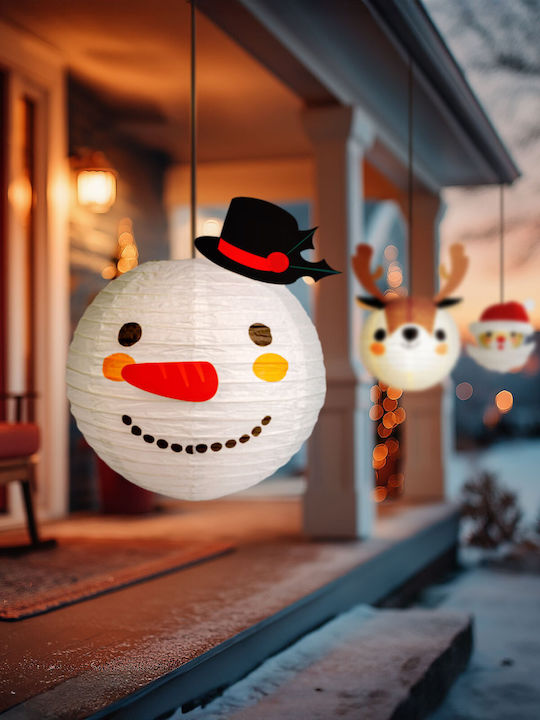 Weihnachtslaterne aus Papier 30 cm SNowman Design