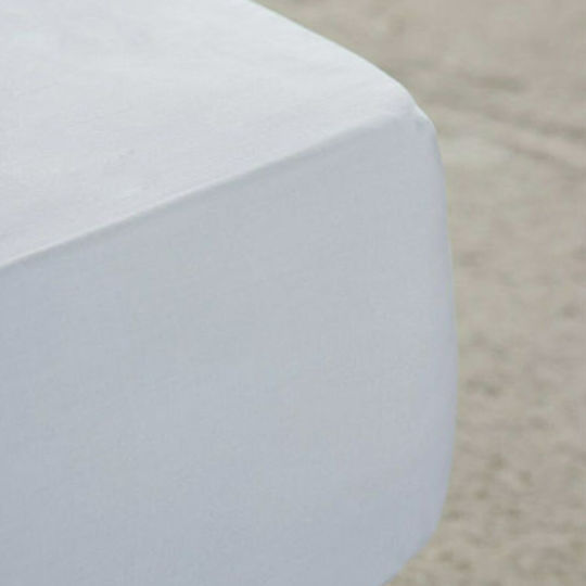 Nima Super-Double Fitted Sheet 160x200+32cm White