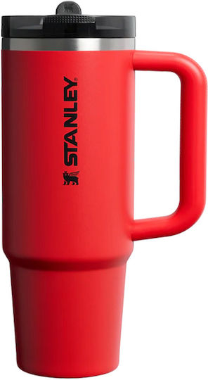 Stanley Protour Flip Handled Tumbler Thermos 887ml Chili Black with Straw and Handle
