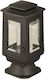 Memorial Candlestick Aluminum Square Smooth Crystal 8 Mm Black Silver Dimension 21 X 10 Cm