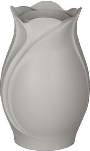 Vase Gedenkornament Aluminium Wandmontiert Mittel Weiß Matt Maße 20,5 x 14 cm