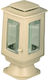 Gedenkornament Aluminium Quadratisch Glatt Kristall 8 mm Beige Matt Abmessung 21 x 10 cm