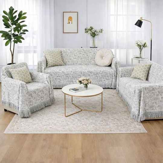 SpitiBazaar Cuverturi Pentru Canapea De Fotoliu Chenille 180x180cm Gri
