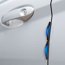 Set Protectoare Reflectorizante pentru Marginea Ușii Auto 2 Bucăți Protecție Ușă Albastre Negre