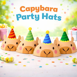 Шапки Парти Дизайн Capybara 4 Бройки