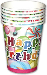Happy Birthday Caramela Glass for Party 8 Pieces