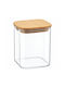 Glass Jar 0.65lt Wooden Lid Ankor Piece