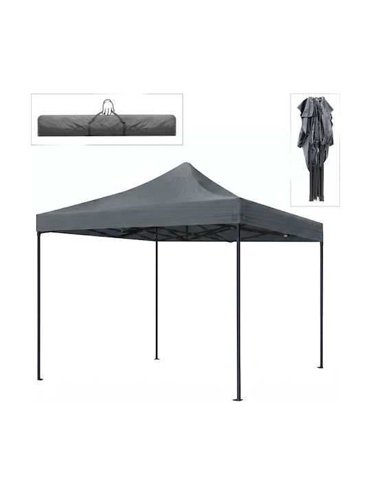 Megapap Foldable Garden Gazebo Bari Gray 3x3m
