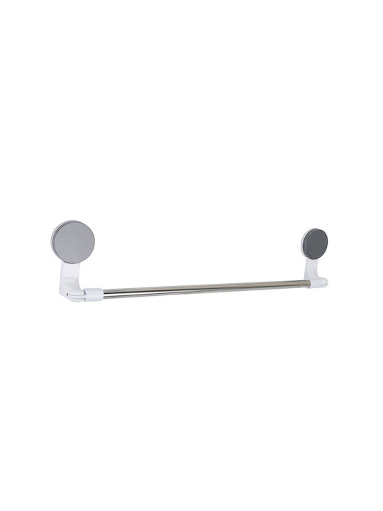 Bathroom Hanger Stainless Steel ABS 2 Suction Cups 58.5x5.4x11.8cm White Inox Mrshome Df-0083000