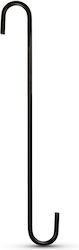 30 Cm Black Metal Hanging Flower Pot Holder Wall Hook