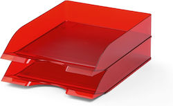 Filing Tray Durable Transparent Red