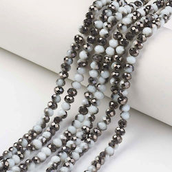 Swarovski Style Crystal Beads Light Gray Silver 6mm 85pcs
