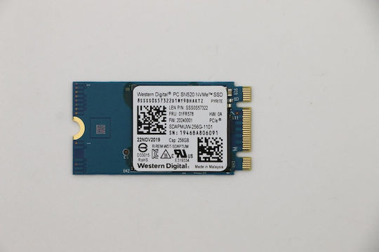 Lenovo SSD 256GB τύπου M.2 με σύνδεση PCI Express 3.0 01FR578