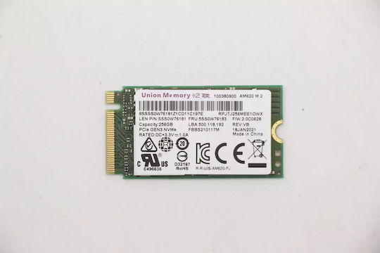 Lenovo SSD 256GB τύπου M.2 με σύνδεση PCI Express 3.0 5SS0W76183