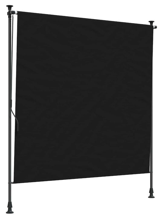 vidaXL Τέντα Βεράντας με Led Μαύρη 1.2x2.7m